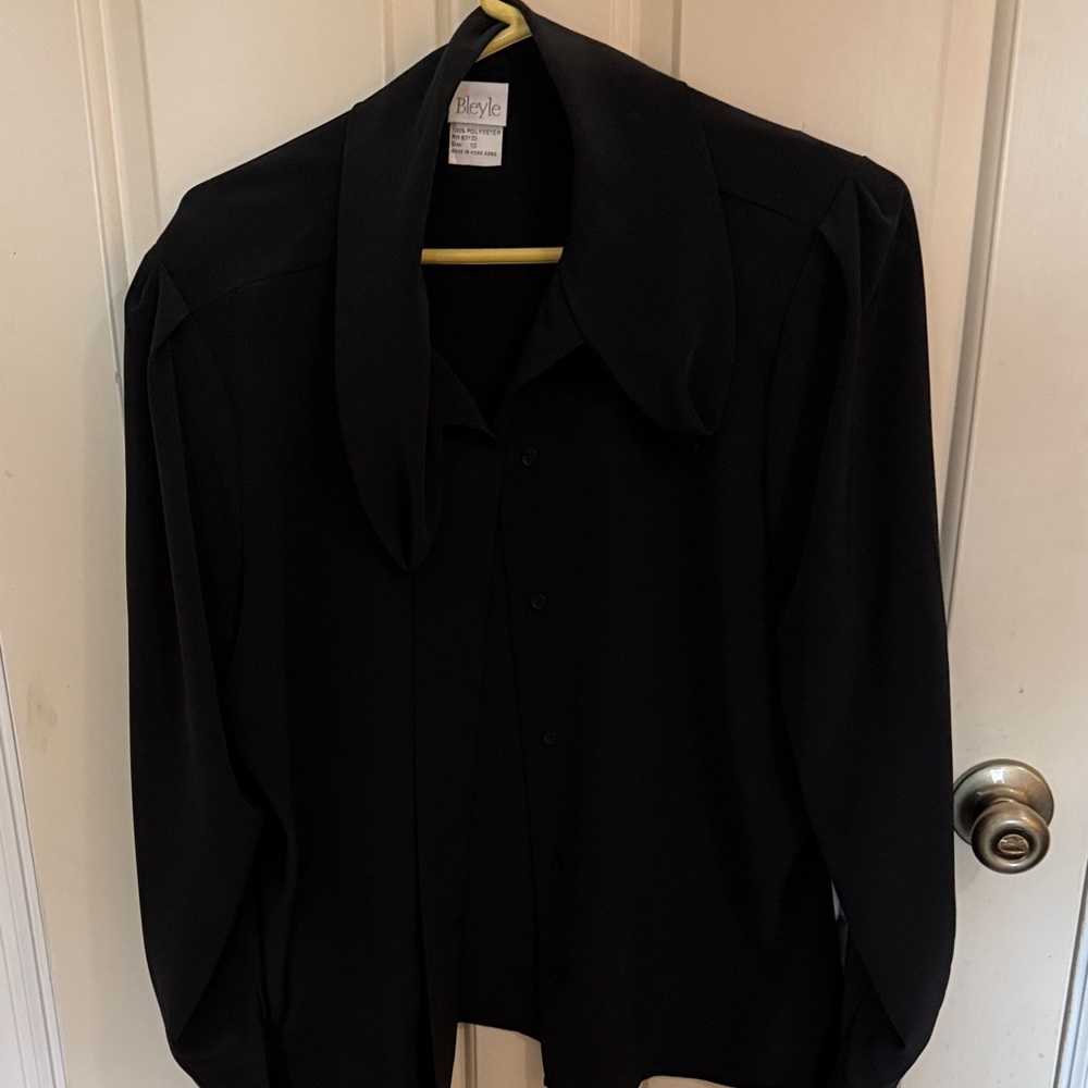 Ladies black silk blouse.